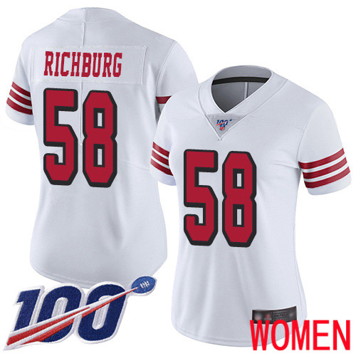 San Francisco 49ers Limited White Women Weston Richburg NFL Jersey 58 100th Season Vapor Untouchable